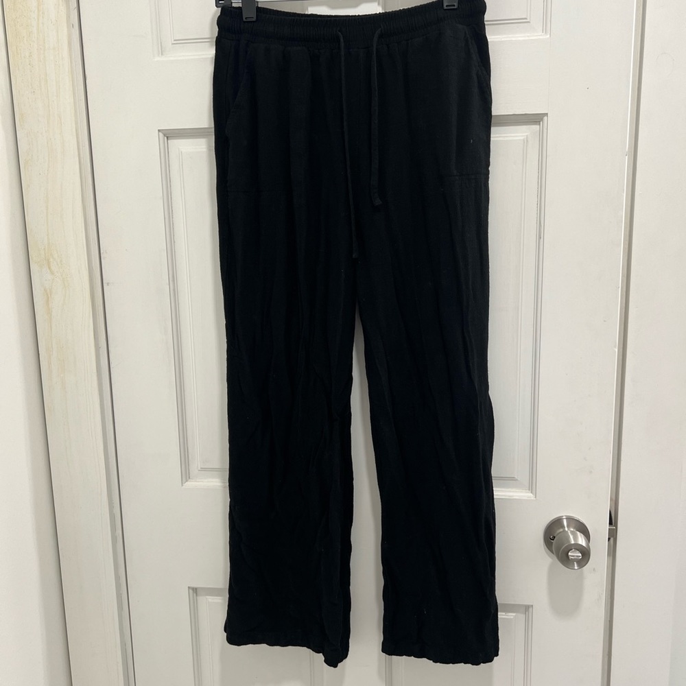 Bobbles & Lace Black Linen Pants